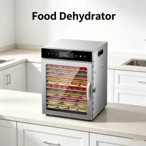 Household Stainless Steel Food Dehydrator Touch Screen Controlled Electric Dryer for Fruit Vegetable Meat Pet Food
