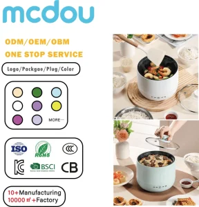 Household Use 1.8 Quart Non Stick Frying Pan Multifunctional Food Warmer and Cooker Electric Dish Hot Pot Rice Cooker