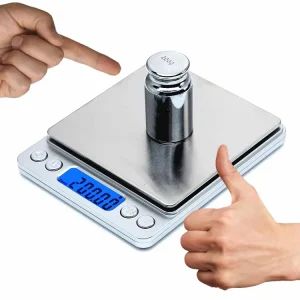 I2000 Battery Digital Kitchen Scale 500g 0.01g 1kgX0.1g 2kgX0.1g 3kgX0.1g Stainless Steel Weight Measuring Food Mini Scale