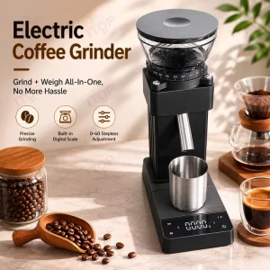 ITOP Professional Electric Espresso Coffee Grinder Machine with Built in Scale