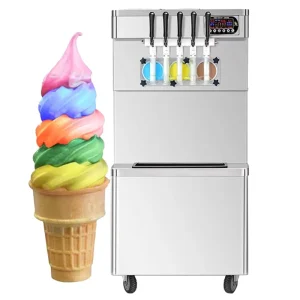 Ice Cream Freezer Machine 3-flavor Yogurt Maker 25L/H LCD Display New Soft Ice Cream Machine