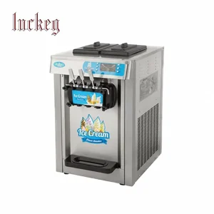 Ice Cream Machine 18L H Tabletop Stainless Steel Commercial Automatic Soft Serve Ice Cream Maker Machine
