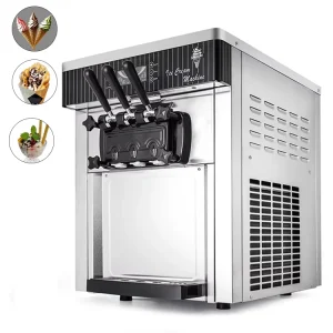 Ice Cream Maker 20 28L H 3 Flavors Commercial Automated Table Top Stainless Steel Energy Star Certified Soft Ice Cream Machine