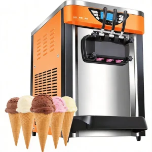 Ice Cream Maker 28L H Automated 3 Flavors Yogurt Ice Cream Making Commercial Soft Serve Ice Cream Machine For Business