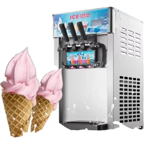 Ice Cream Maker Automatic 3 Flavors Ice Cream Making Commercial Soft Serve Ice Cream Machine for Business Food Truck