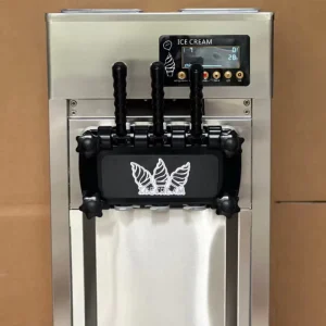 Ice Cream Maker Automatic 3 Flavors Soft Serve Ice Cream Making Machine Commercial Ice Cream Machine for Small Business