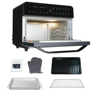 In Stock Electric 25L 120V Multi Function Air Fryer Oven Digital Touchscreen 12 Presets Family Size Countertop Convection Oven