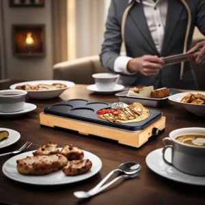 Indoor Electric Non Stick Steak Plancha Grill Maker Bamboo BBQ Smokeless Detachable Grills Griddles Household Hotel Energy