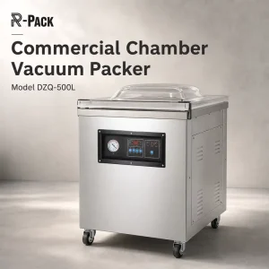 Industrial 304 Stainless Steel 220V 0.9kW 20m3/h 500mm Seal Bar for Food Factory DZQ 500 Single Chamber Vacuum Sealer