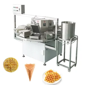 Industrial Belgium Waffle Maker & Ice Cream Cone Machine Automatic Stainless Steel Large Capacity