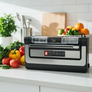 Industrial Electric Automatic Food Vacuum Sealer 30cm Sealing Width Compact Design Plastic Construction Kitchen Household RV Use