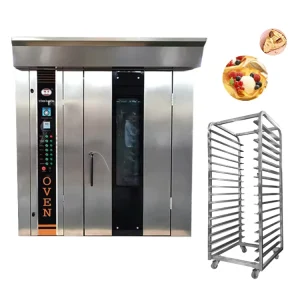 Industrial Electric Gas 64 16 32 Tray Rack Commercial Baking Rotary Oven Bread Bakery Flour Mill Equipment