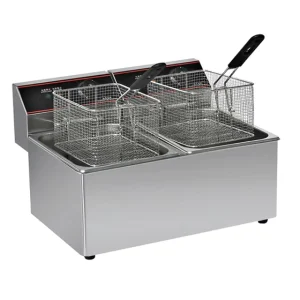 Industrial Fat Fryer Counter Top Donut Chicken Fryer Electric Double Basket Deep Fryer French Fries Machine