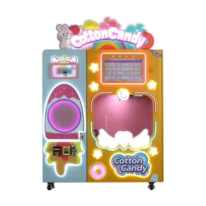 Industrial Fully Automatic Cotton Candy Vending Machine Commercial Grade with High Capacity Plug Powered