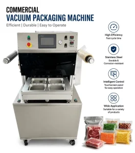 Industrial Map Air Sucking Gas Flushing Meat Food Skin Tray Chamber Vacuum Sealer Sealing Packing Machines