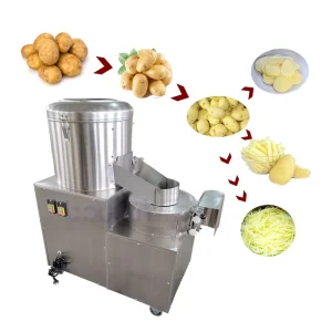 Industrial Motorized Potato Peeler Slicer Machine Root Vegetable Washing & Peeling Slicer 220V 380V 1500W