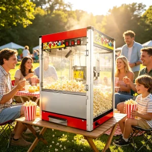 Industrial Popcorn Makers Machine with Stainless Steel Pot and Quick Heating for Commercial Kitchen
