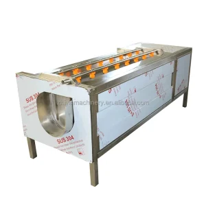 Industrial Potato Carrot Ginger Washing Peeling Machine 800kg Fruit Root Vegetable Washing Peeler Equipment