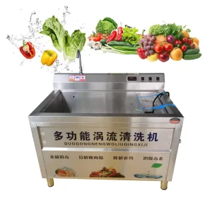 Industrial Restaurant Carrot Cassava Apple Fruit Vegetable Vortex Bubble Washer Vegetable Washing Machine