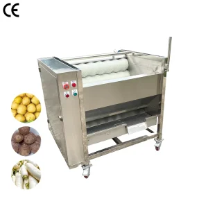 Industrial Root Vegetable Onion Cleaning Peeler Equipment Rolling Brush Potato Peeling and Washing Machine