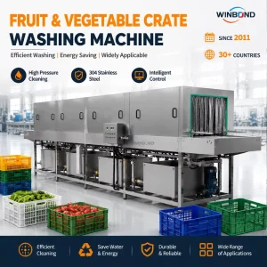 Industrial SUS304 Crate Washing Machine for Vegetable Harvesting Trays