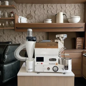 Industrial Stainless Steel 1kg Fully Automatic Coffee Roaster Drum Temperature Control Full Electric Gas Household Use