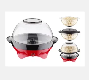 Innovative Popcorn Maker with Bowl Shape Red Round Popcorn Maker Liked by Children