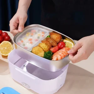 Insulation Heating Two in One Family Car Stainless Steel Plug in Electric Lunch Box