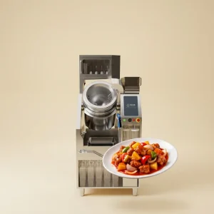 Intelligent Stainless Steel Vegetable Stir Fry Machine Self Cleaning Temperature Control for Commercial Kitchen