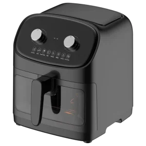 Intelligent Timing 5.5L Air Fryer Oven Low Fat Oil Free Non Stick Visible Cooking Window Electric 1350W Detachable Oil