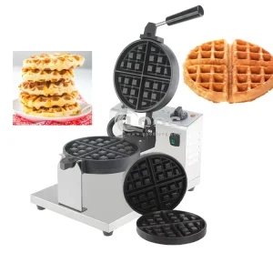 Interchangeable Plates Commercial Electric Waffle Maker Machine Round Waffle Maker Multi-Function Rotating Belgian Waffle Maker