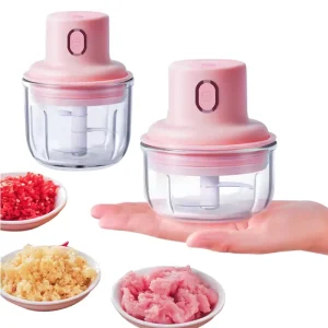 J698 Multi Function Portable 100ml 250ml Pink Electric Usb Mini Fruit Vegetable Nuts Grinder Wireless Meat Garlic Chopper