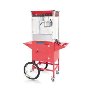 JEB 801 B 220V Commercial Electric Stainless Steel Quick Heat Technology Automatic Hot Air Popcorn Maker Handcart for Outdoor
