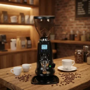 JX 600AD Electric Flat Burr Coffee Grinder Machine with Aluminum Housing 1200g Capacity for Commercial Use