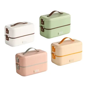 Japanese Style Electric Heated Lunch Box Stainless Steel Food Warmer