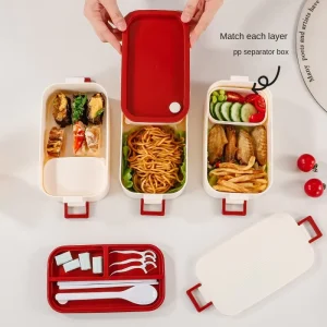Japanese style Multi layer Plastic Food Grade 1 3L Capacity Lunch Box for Students Office Workers Double layer Bento Box