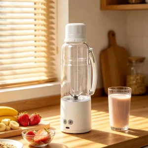 KC 6000mah USB Portable Blender Rechargeable Car Use Blender with Automatic and Pulse Functions Blade Protection Cover