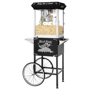 KT-ZS5026 SPC 8 Ounce Hot Fresh Popcorn Machine with Cart Black Full 4640 Popcorn Maker