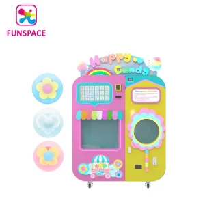 Kids Cotton Sugar Coin Operated Vending Cotton Candy Machine for Outdoor Robot Cotton Candy Vending Machine in Mall