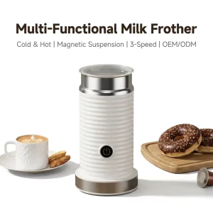 Kingze Commercial Grade Automatic Milk Frother Hot Cold Magnetic Suspension Electric Milk Steamer for Cafe Office Hotel