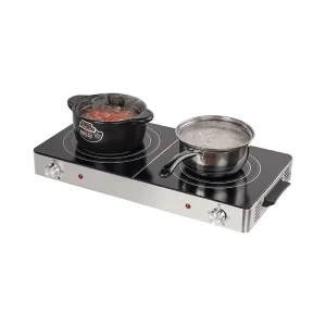 Kitchen 3000W Two Stove Ceramic Cooking 2 Burner Electric Hot Plate