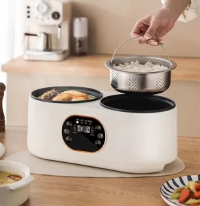 Kitchen Appliance Multifunction Double Pot Digital Electric Rice Cooker Multicooker with Plastic Housing and Measuring Cup