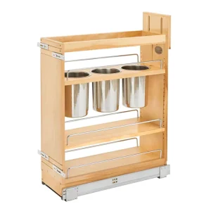 Kitchen Drawer Under Sink Base Filler Spice Rack Utensils Holder Sliding Shelves Utilities Wooden Pull Out Cabinet Organizer
