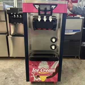 Kitchen Equipment Manufacturers Mini Table Top Soft Serve Ice Cream Machine 3 Flavors Yogurt Milk Chocolate Ice Cream Powder Small Ice Cream Maker