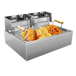 Kitchen Equipment Potato Fryer Frying Machine Restaurant Chicken Single 6L+6L Fried Chicken Deep Fryer