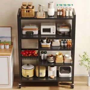 Kitchen Floor Multi layer Vegetable Household Multifunctional Pot Rack Microwave Oven Cabinet Storage Shelf