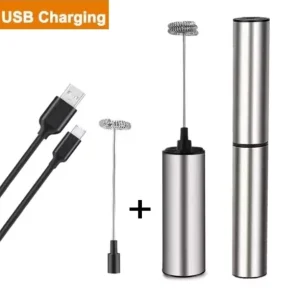 Kitchen Milk Forther USB Adjustable Stainless Steel USB Milk Frother with Double Head