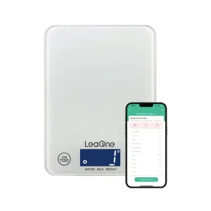 Kitchen Nutrition Scale with White Backlit LCD Display 1g Precision Tempered Glass APP Support