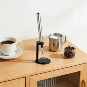 Kitchen One touch Easy to Use Stainless Steel Milk Frother Portable Electric Milk Juice Mixer for Coffees Cappuccinos