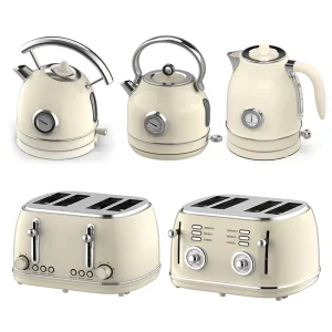 Kitchen Retro Sets Electric Kettle Automatic Bread Toaster Juicer Blender Kettle and Toaster